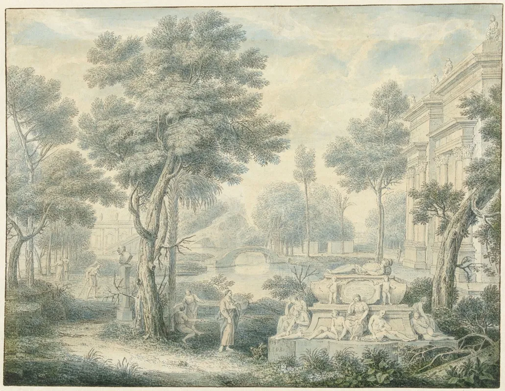 Arcadisch Landschap Met Een Graftombe Wall Art by Louis Fabritius Dubourg - High-Resolution Digital Print