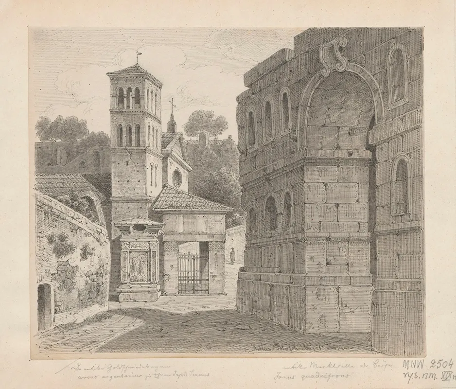 Arch Of Janus In The Background San Giorgio In Velabro I Arco Degli Argentari Church In Rome