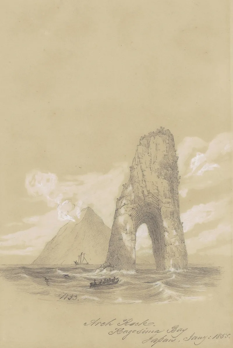 Arch Rock Kagosima Bay Japan Wall Art by William Brenton Boggs - High-Resolution Digital Print