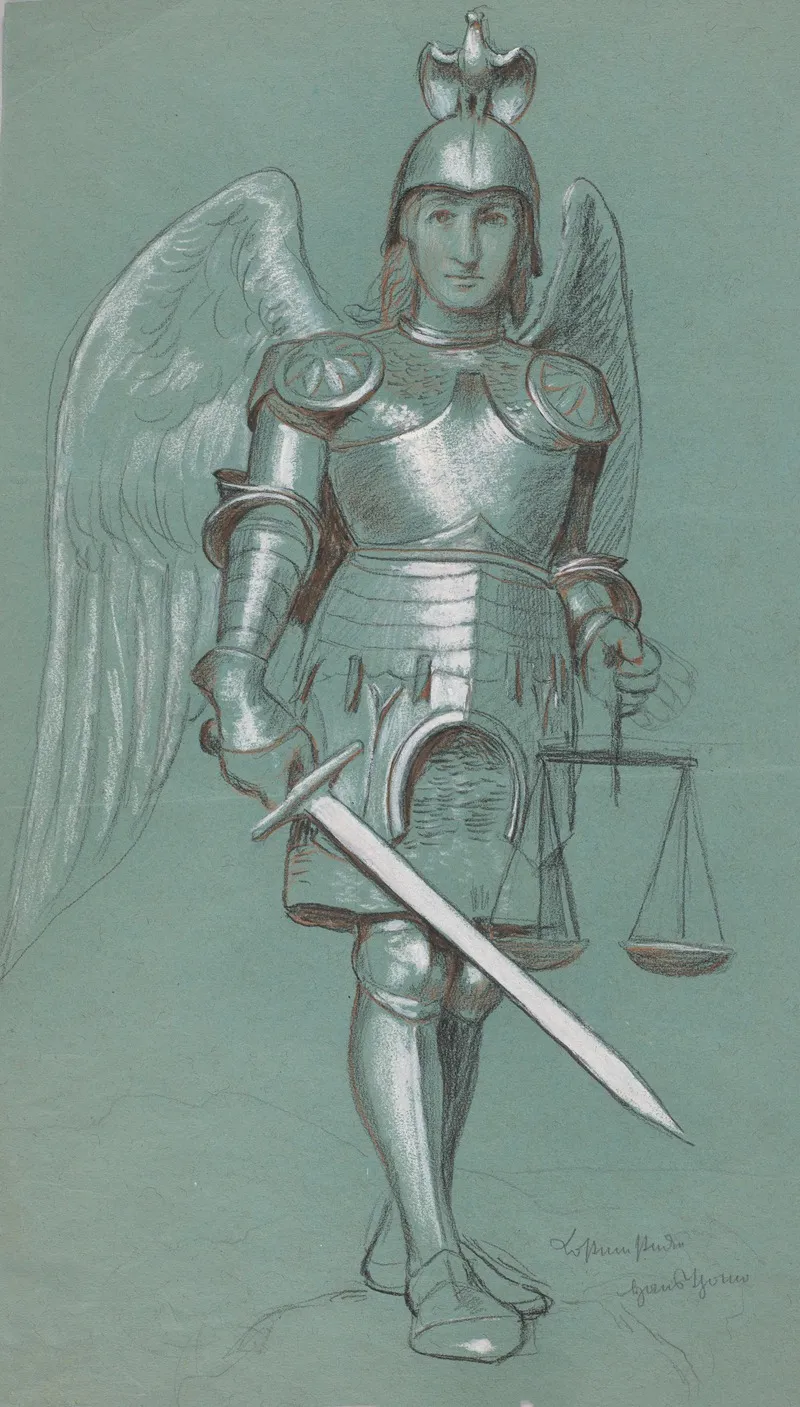 Archangel Michael 2 Wall Art by Hans Thoma - High-Resolution Digital Print