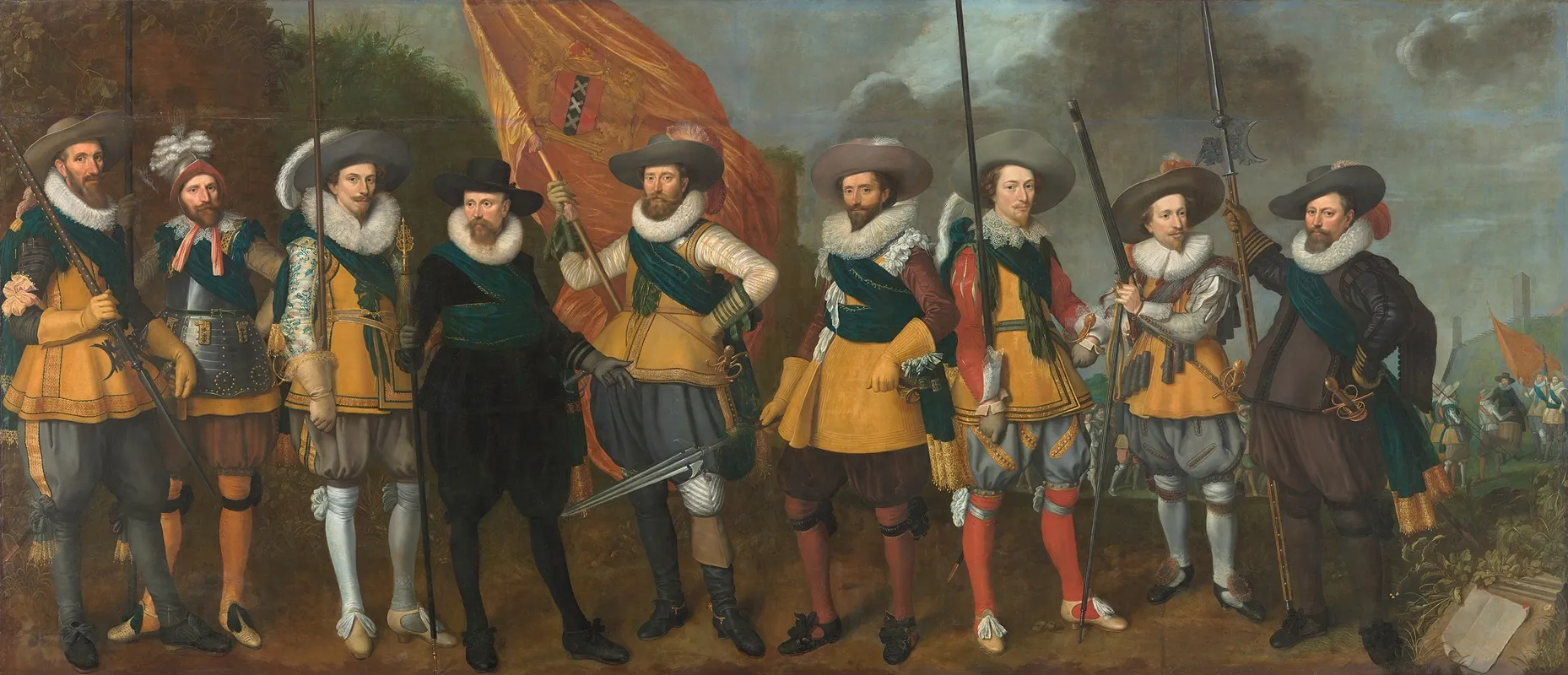 Archers Of The Flag Of Captain Abraham Boom And Lieutenant Oetgens Van Waveren Wall Art by Nicolaes Lastman - High-Resolution Digital Print