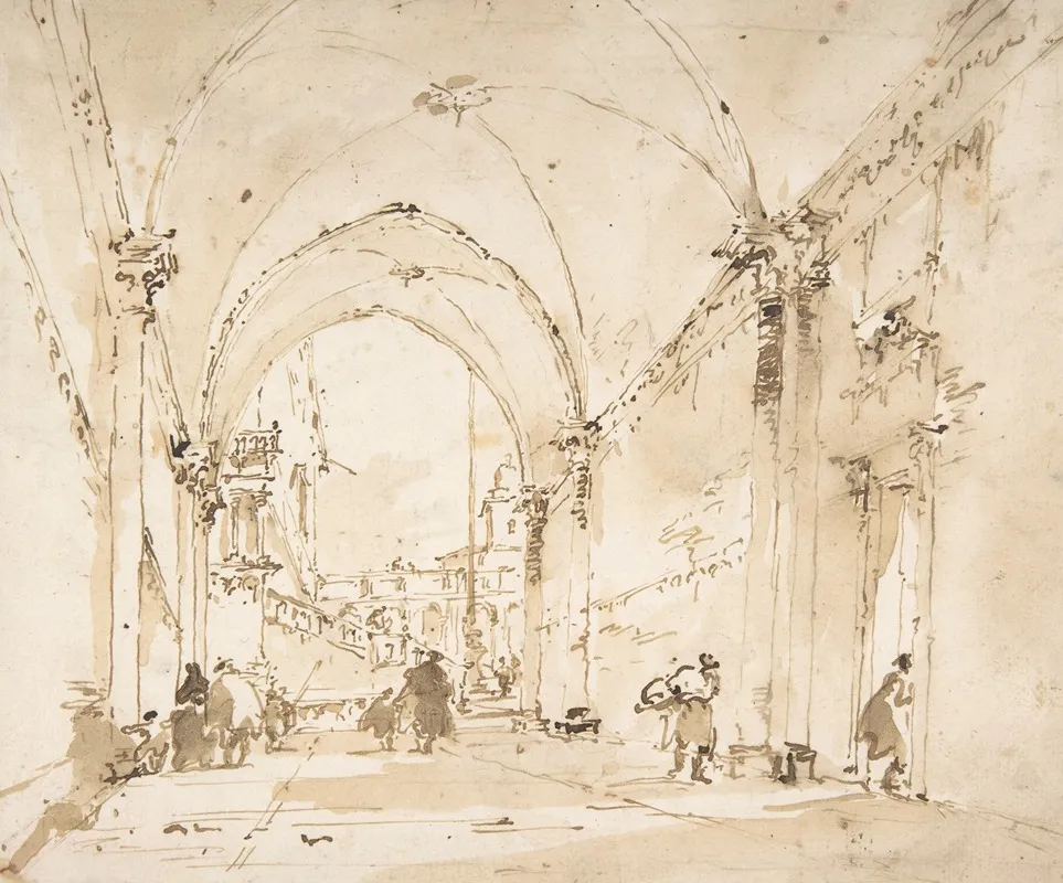Architectural Capriccio Vaulted Passageway Leading To A Square