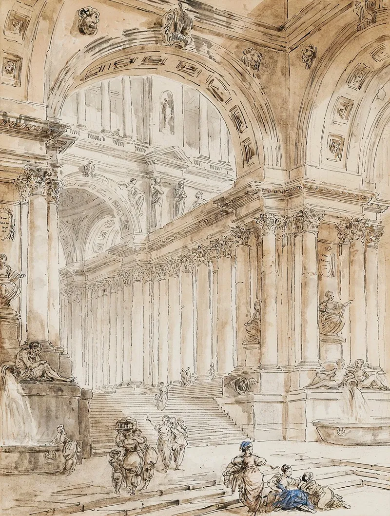 Architectural Composition With Portico