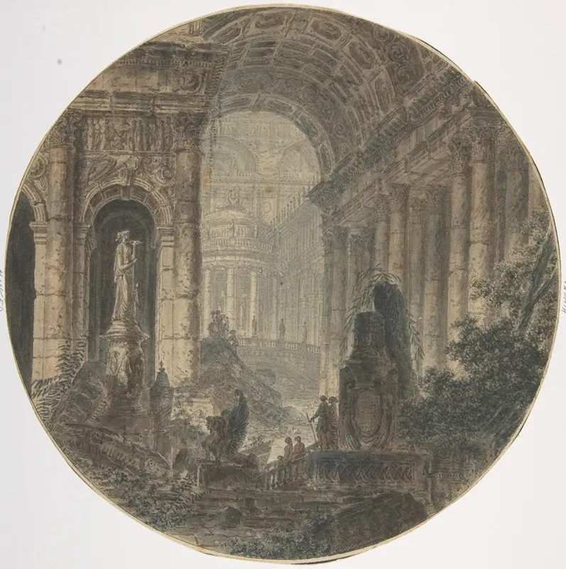 Architectural Fantasy 6 Wall Art by Jean Henri Alexandre Pernet - High-Resolution Digital Print