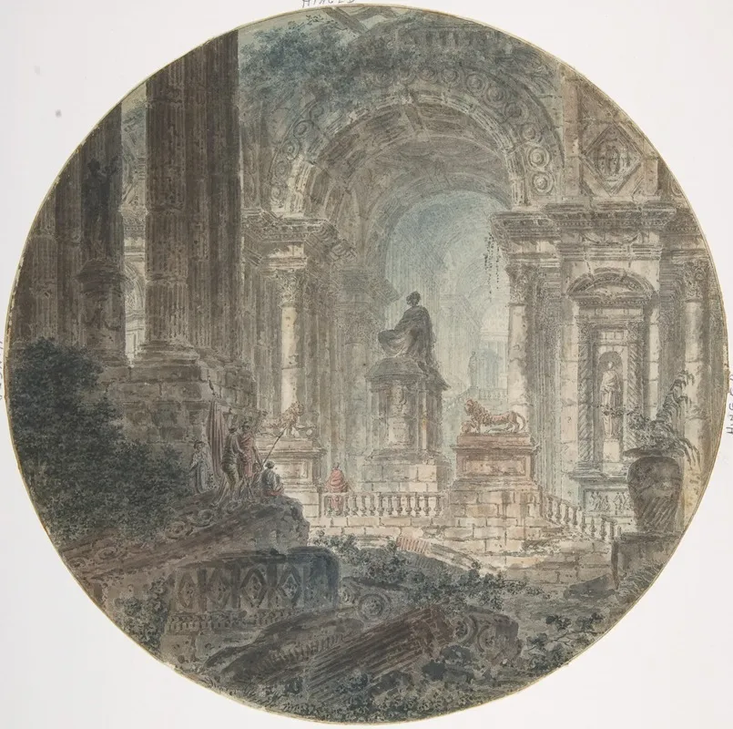 Architectural Fantasy 7 Wall Art by Jean Henri Alexandre Pernet - High-Resolution Digital Print