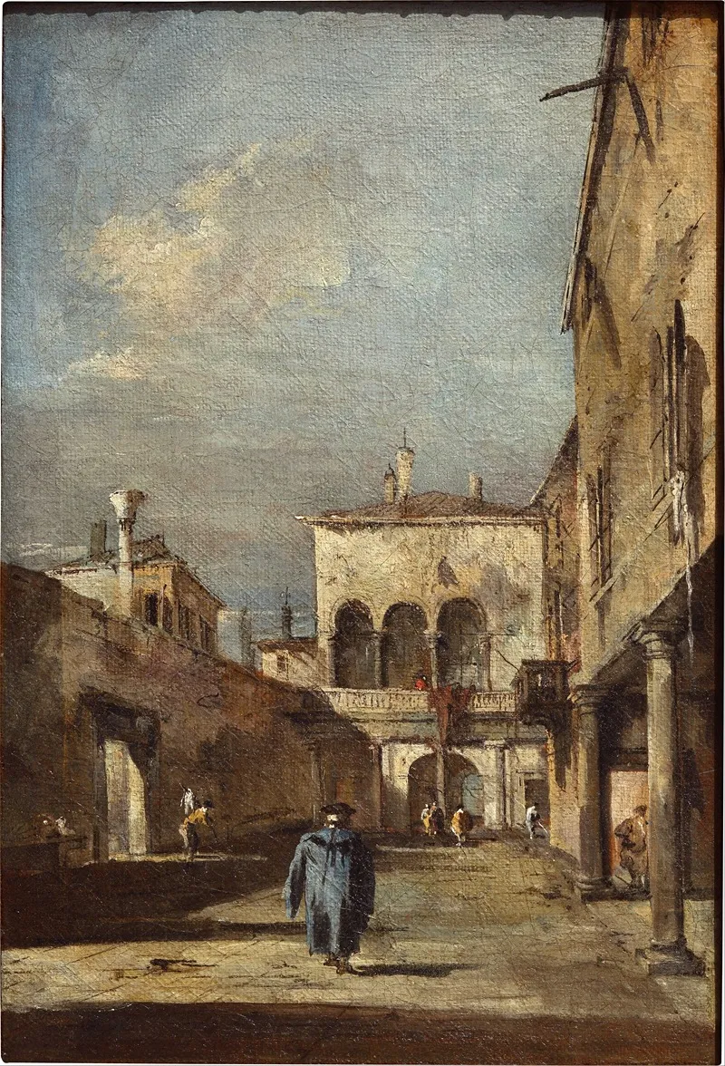 Architectural Fantasy With A Courtyard Wall Art by Francesco Guardi - High-Resolution Digital Print