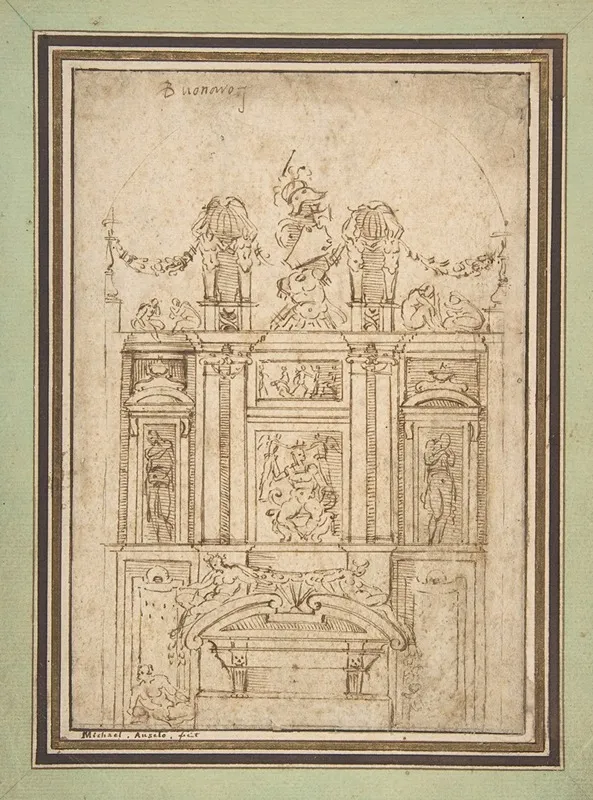 Architectural Study 5 Wall Art by After Michelangelo Buonarroti - High-Resolution Digital Print