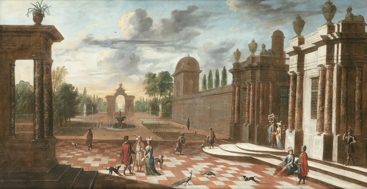 Architectural View With Figures Wall Art by Jacob Ferdinand Saeys - High-Resolution Digital Print