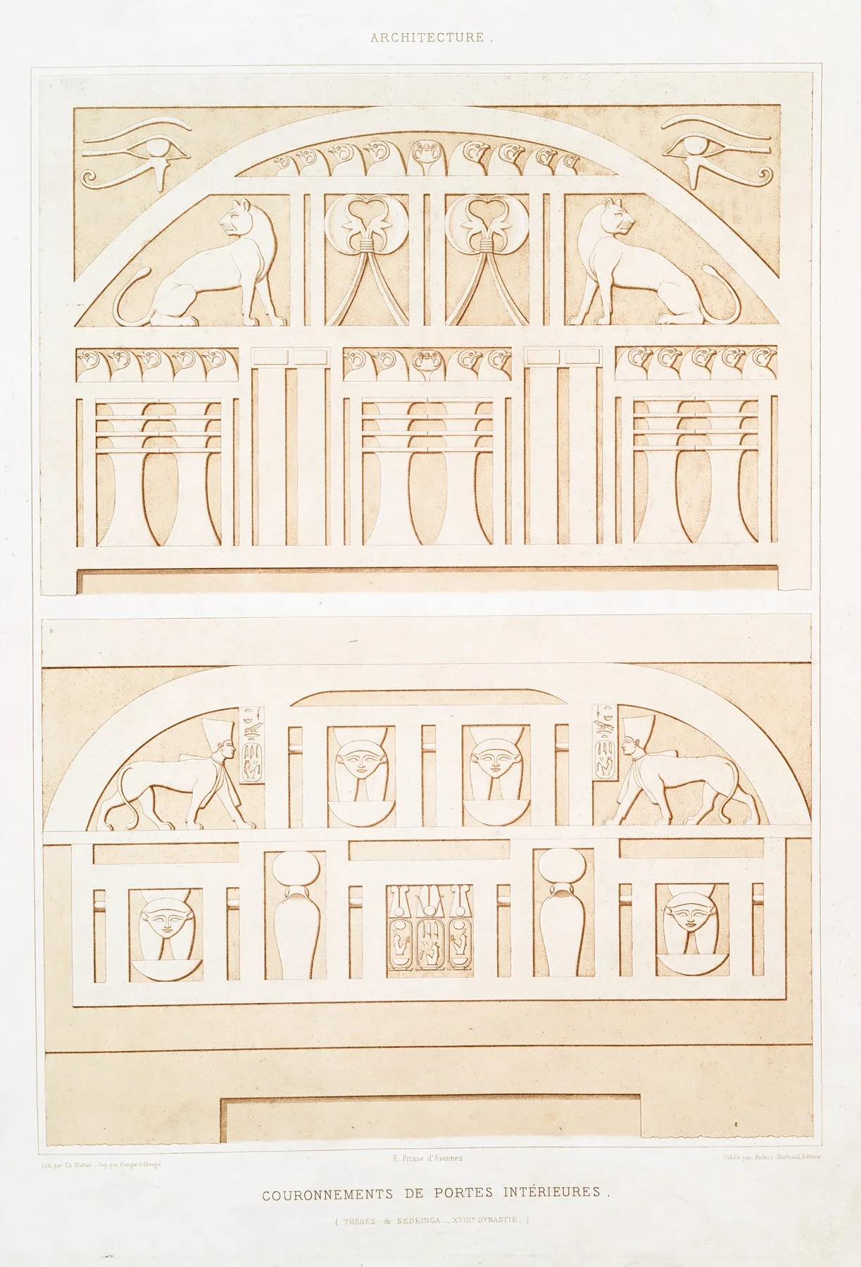 Architecture Couronnements De Portes Interieures Thebes Sedeinga Xviiie Dynastie