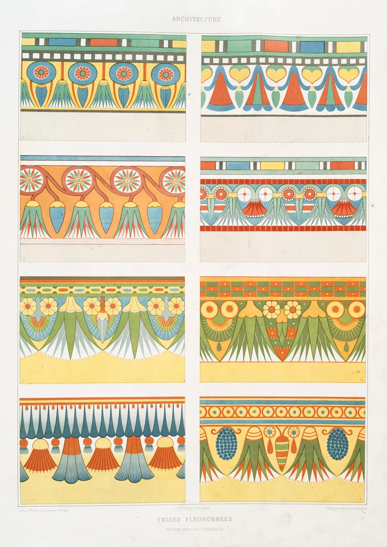 Architecture Frises Fleuronnees Peintes Dans Les Tombeaux