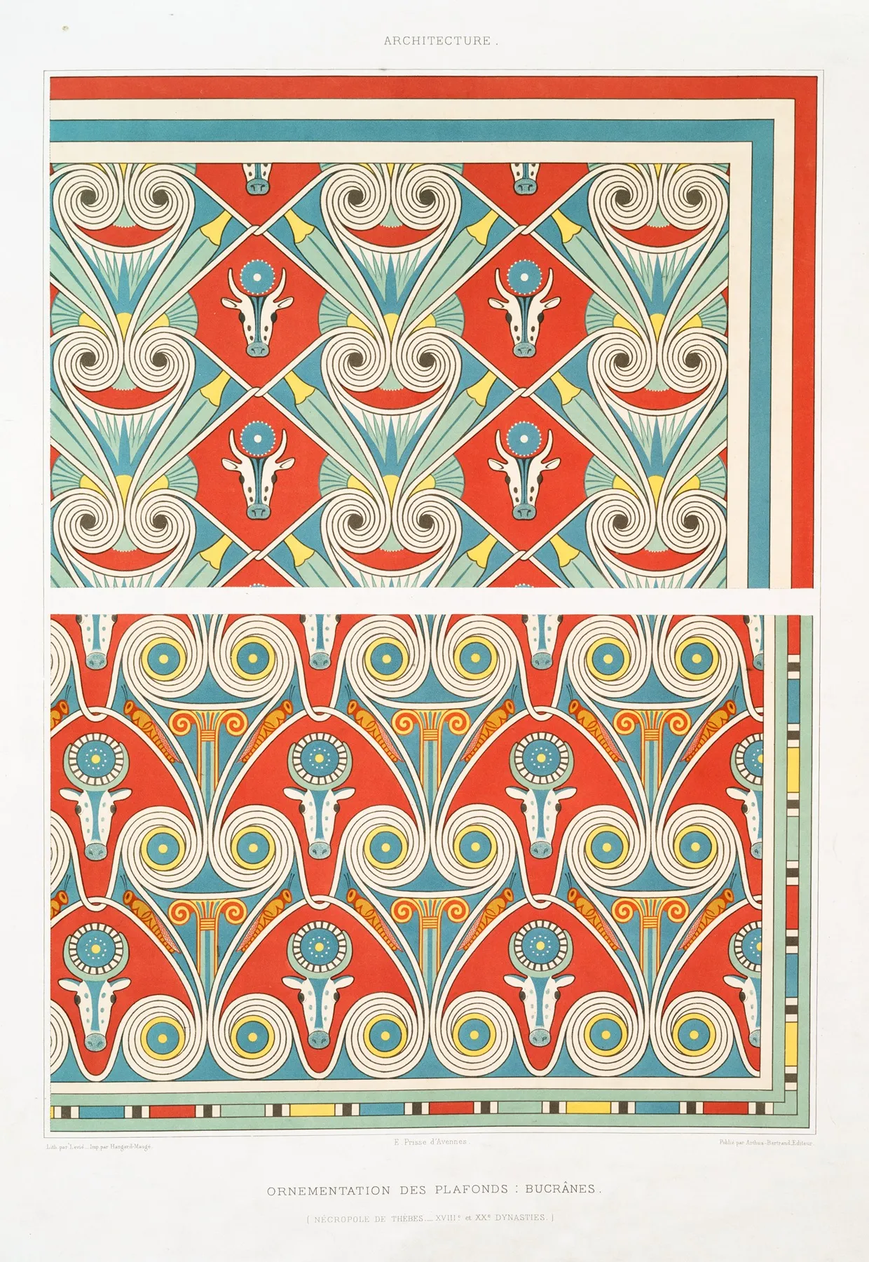 Architecture Ornementation Des Plafonds Bucranes Necropole De Thebes Xviiie A Xxe Dynasties