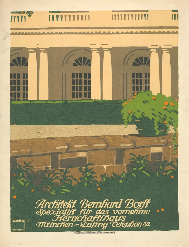 Architekt Bernhard Borst Spezialist Fur Das Vornehme Herrschaftshaus Wall Art by Ludwig Hohlwein - High-Resolution Digital Print