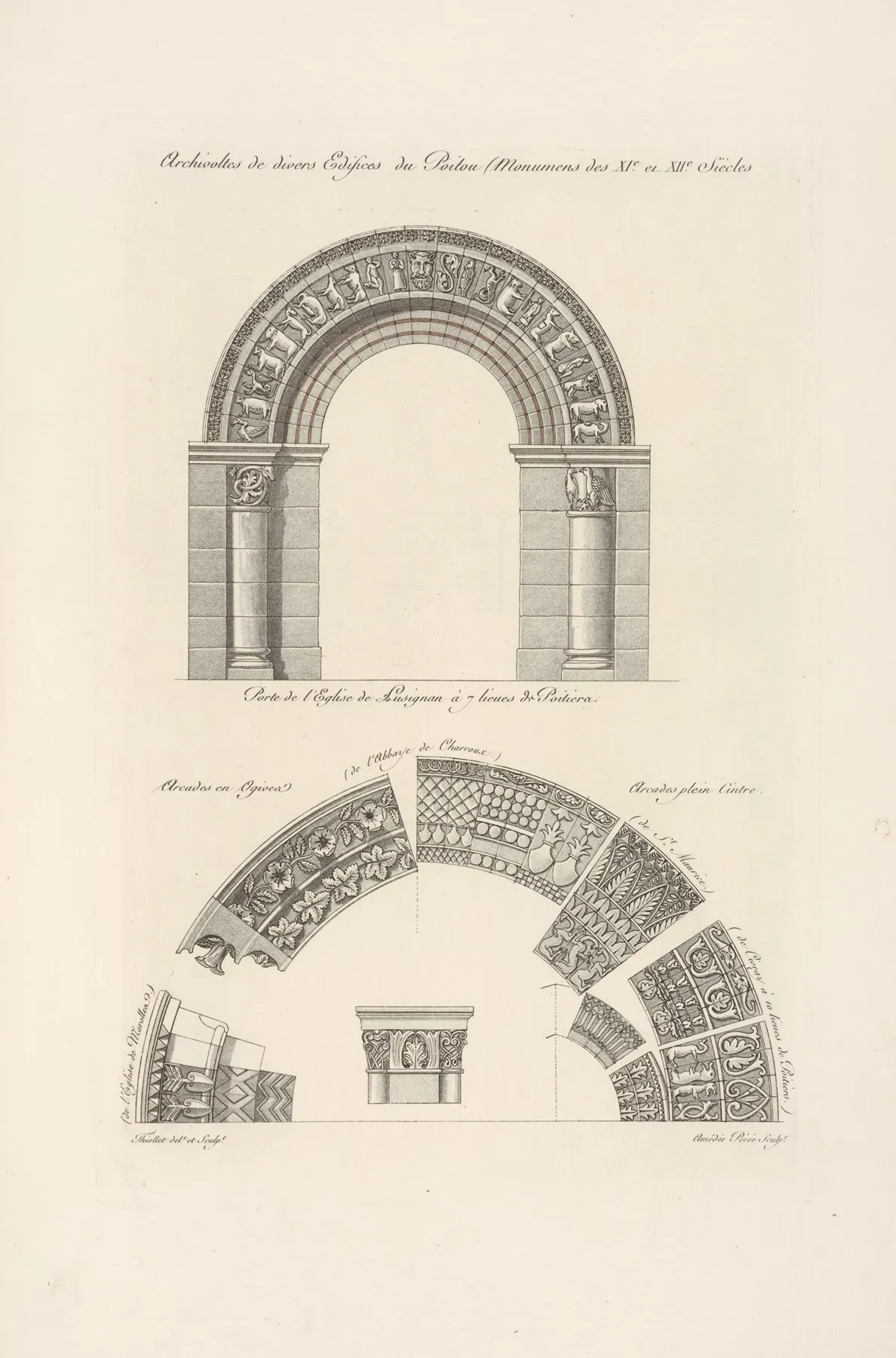 Archivoltes De Divers Edifices Du Poitou Monumens Des Xie Et Xiie Siecles