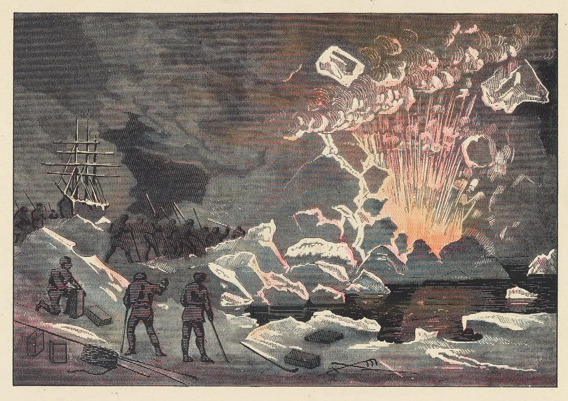 Arctic Explorers Employing Dynamite To Open A Channel Through The Ice Wall Art by John Howard Appleton - High-Resolution Digital Print