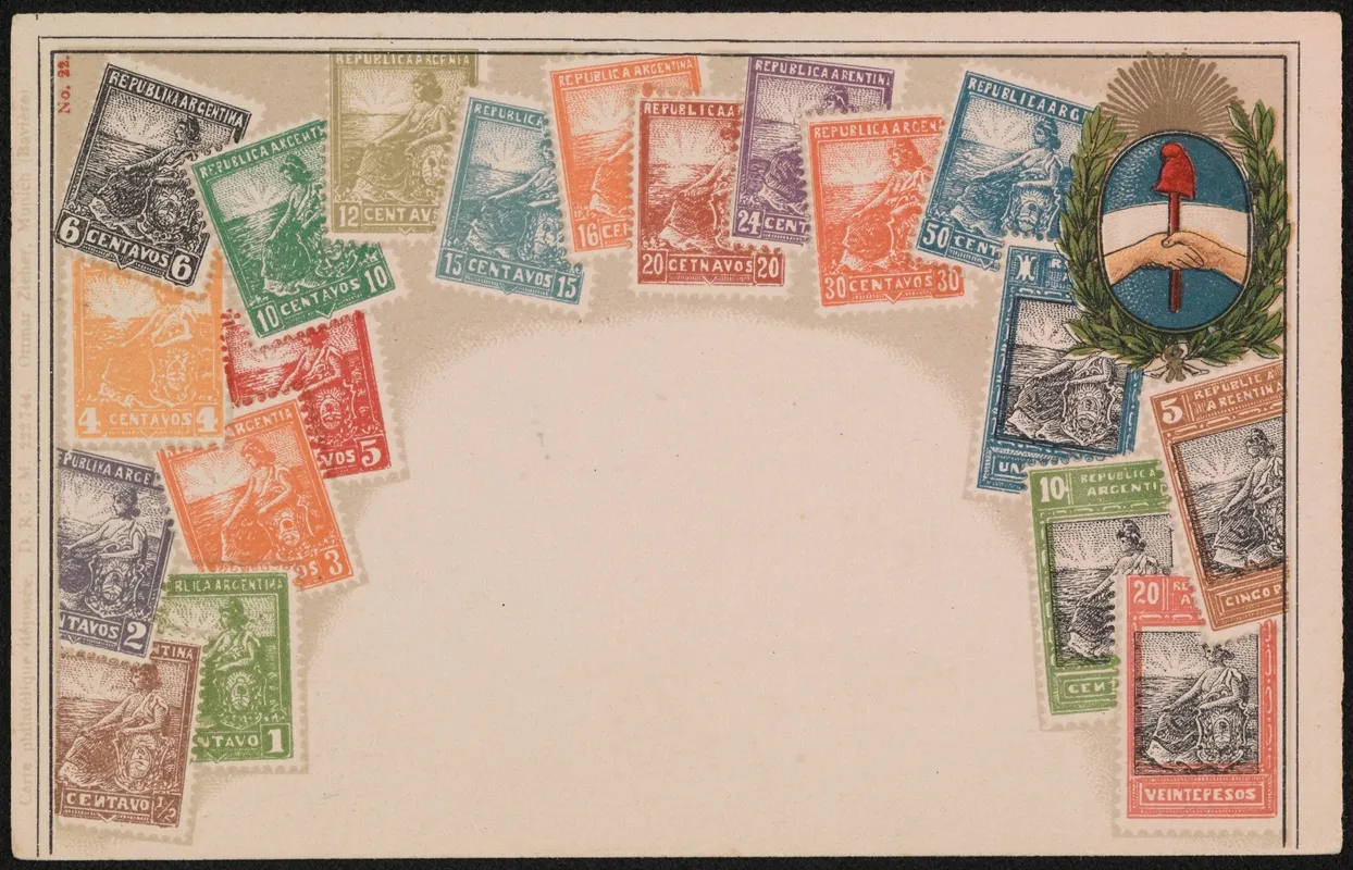 Argentine Postage Stamps Wall Art by Ottmar Zieher - High-Resolution Digital Print