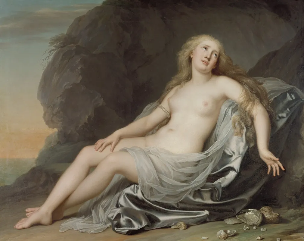 Ariadne Lying On The Shore Of Naxos Wall Art by Adolf Ulrik Wertmüller - High-Resolution Digital Print
