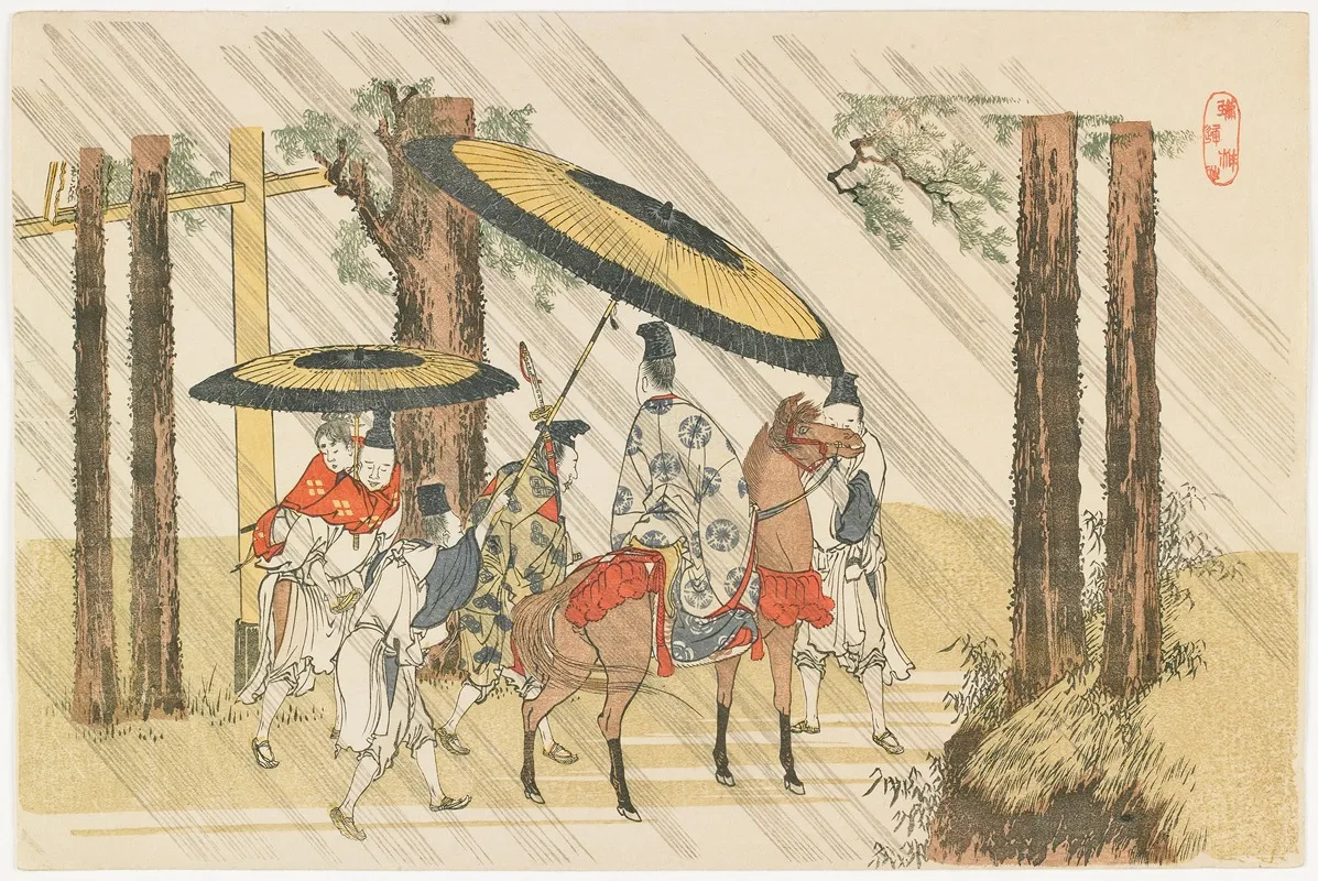 Aridoshi Shrine Wall Art by Katsushika Hokusai - High-Resolution Digital Print