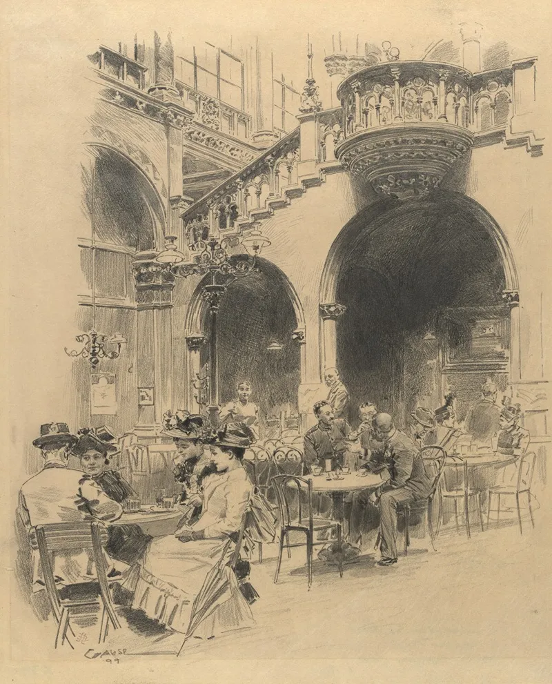Arkadenhof Im Cafe Central 1 Herrengasse 14 Wall Art by Wilhelm Gause - High-Resolution Digital Print