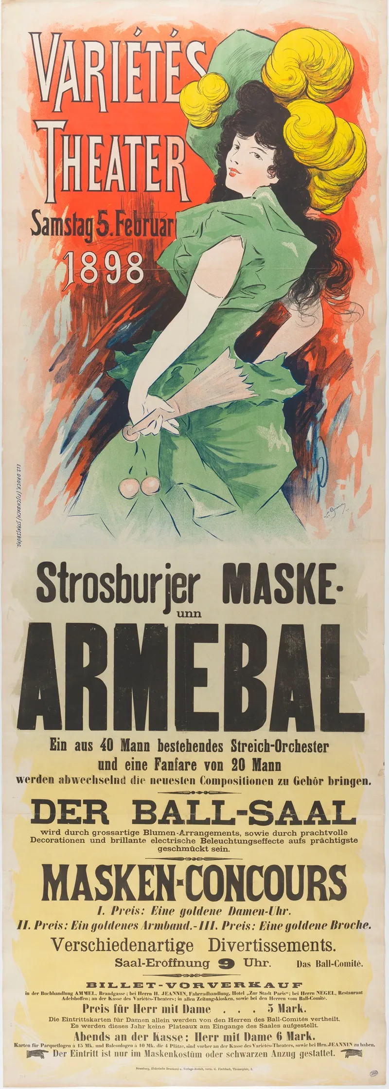 Armebal Varietes Theater 5 Februar 1898 Wall Art by Charles Greiner - High-Resolution Digital Print
