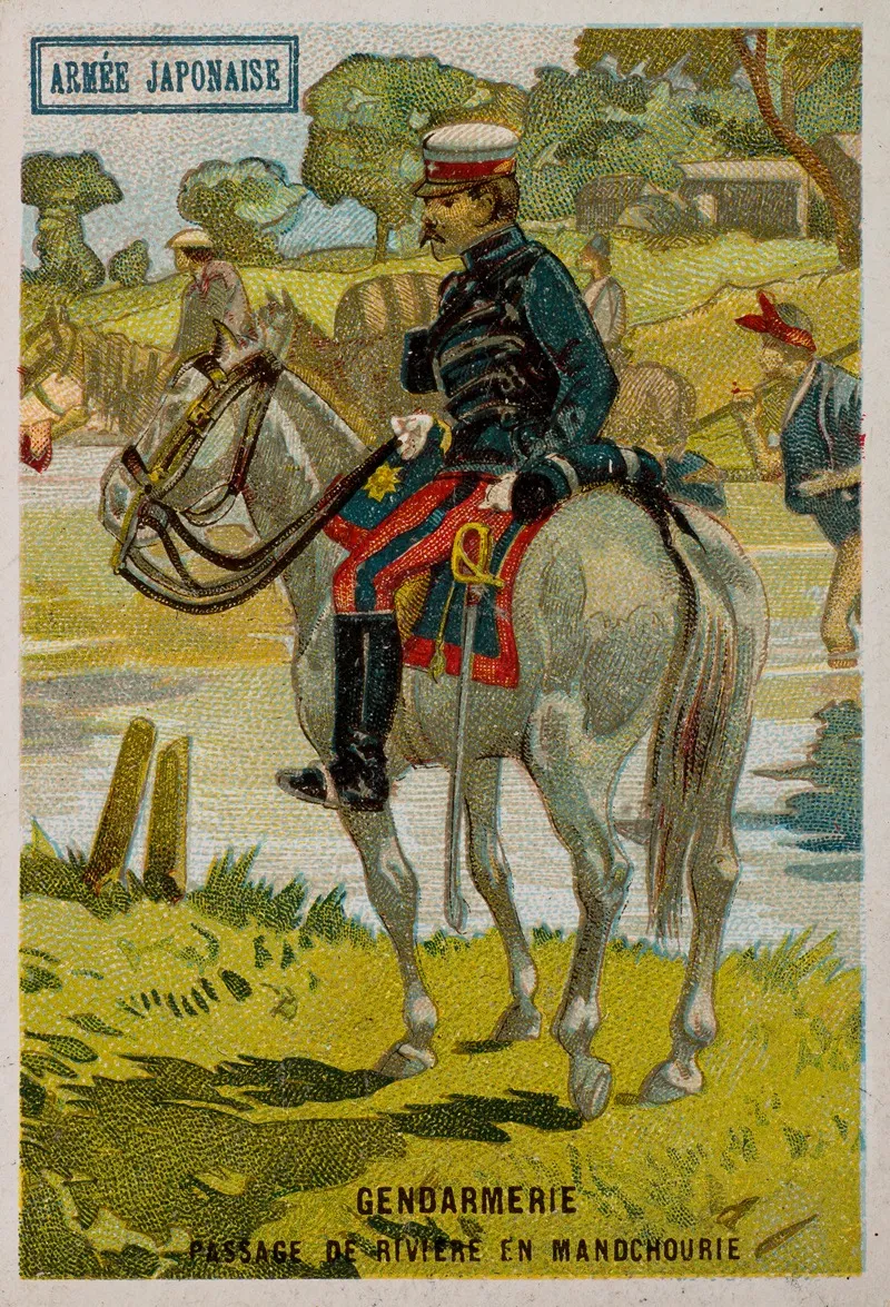 Armee Japonaise Gendarmerie Passage De Riviere En Mandchourie Wall Art by Gustave Black - High-Resolution Digital Print