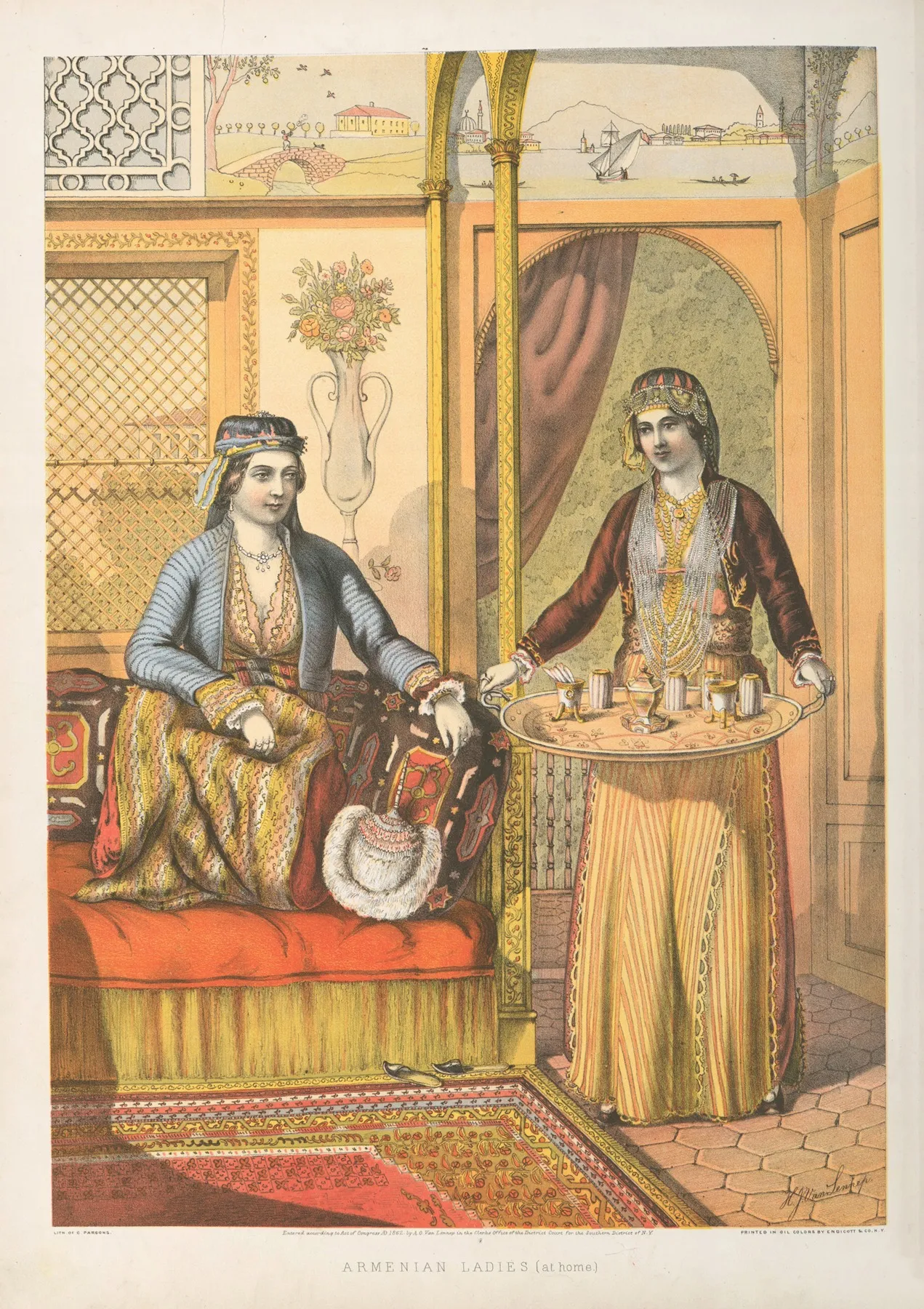 Armenian Ladies At Home Wall Art by Henry John Van-Lennep - High-Resolution Digital Print