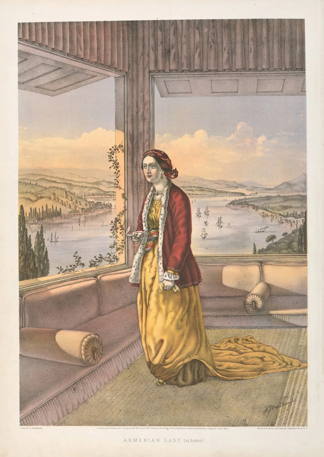 Armenian Lady At Home Wall Art by Henry John Van-Lennep - High-Resolution Digital Print