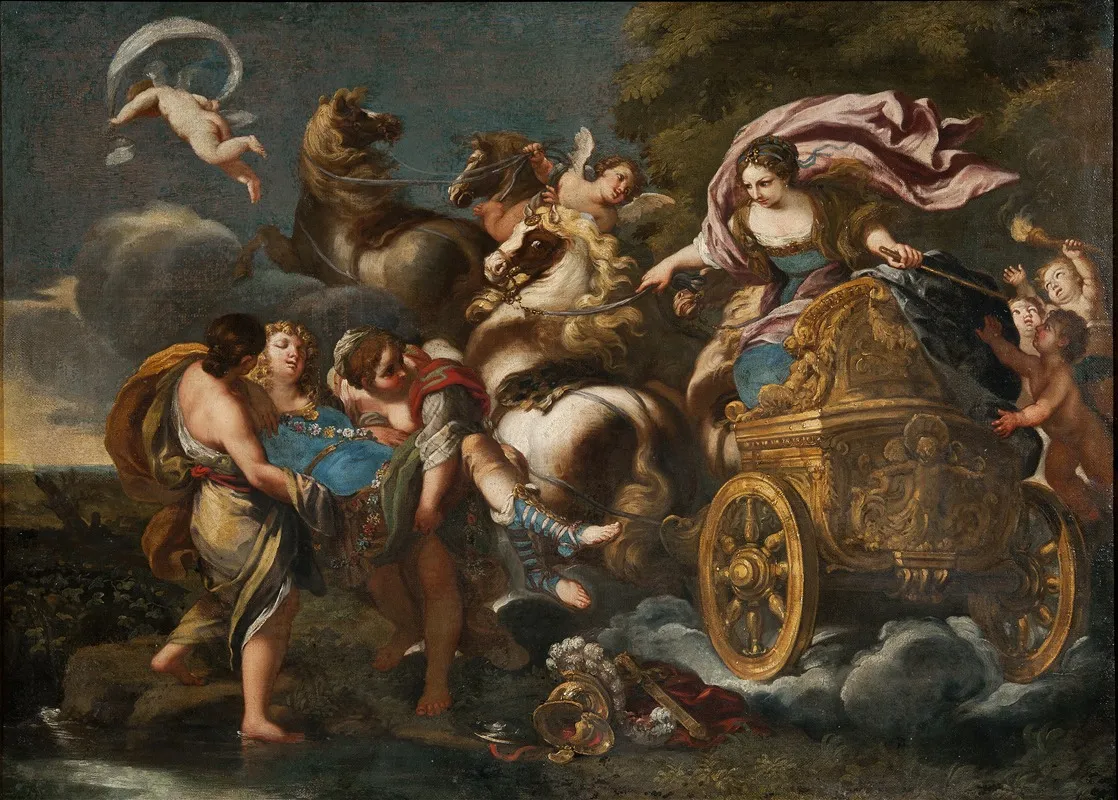 Armida Abducts Rinaldo Wall Art by Andrea Camassei - High-Resolution Digital Print