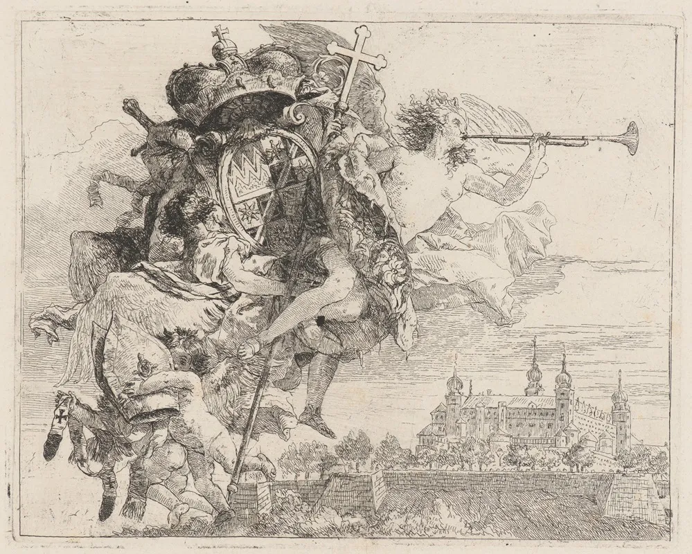 Arms Of Carl Philipp Von Greiffenflau Prince Bishop Of Wurzburg Wall Art by Giovanni Domenico Tiepolo - High-Resolution Digital Print