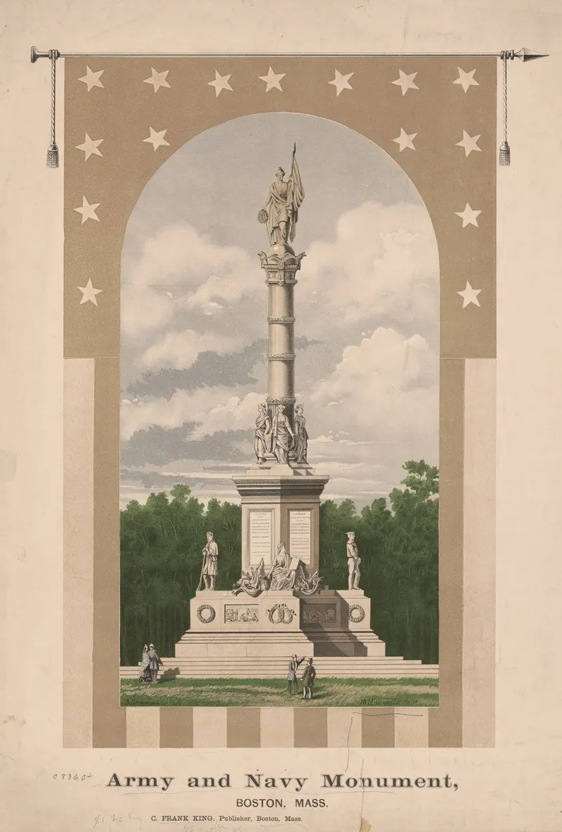 Army And Navy Monument Boston Mass Wall Art by Dominick Drummond - High-Resolution Digital Print
