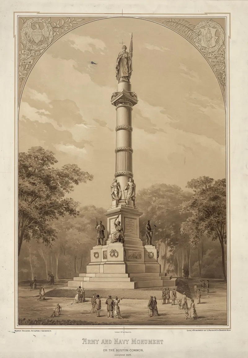 Army And Navy Monument On The Boston Common Erected 1877