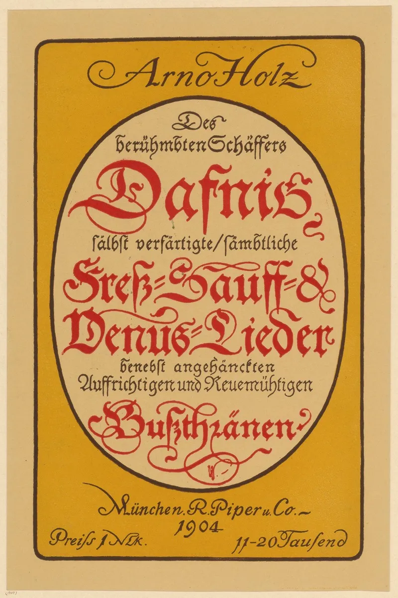 Arno Holz Dafnis Stress Sauf Und Venus Lieder Inkl Bustranen Wall Art by Richard Winckel - High-Resolution Digital Print