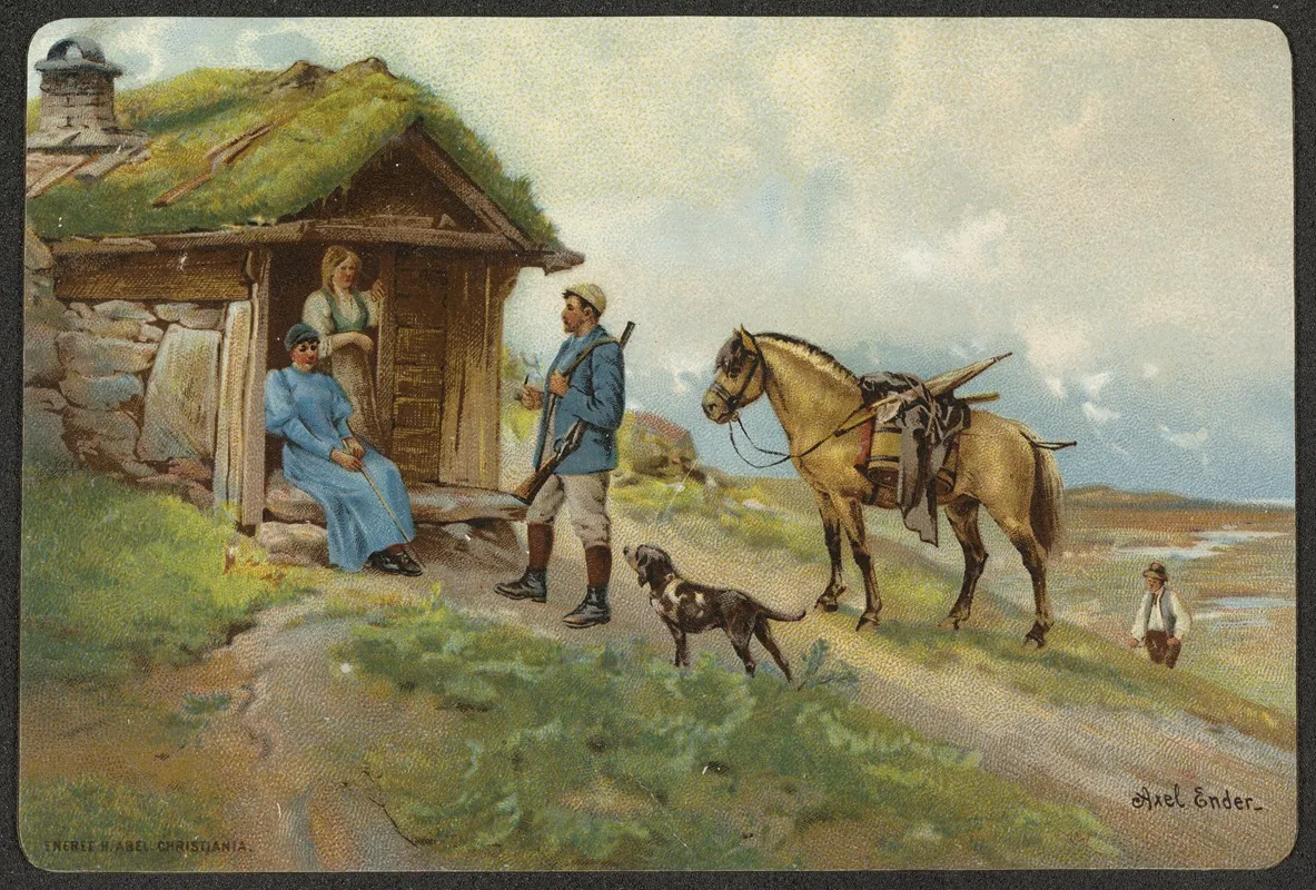 Arrival At Saeteren Wall Art by Axel Hjalmar Ender - High-Resolution Digital Print