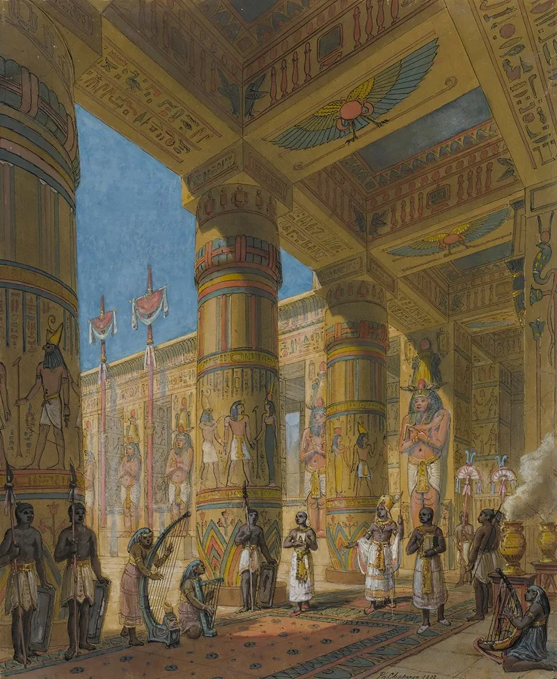 Arrival Of The Pharaoh Wall Art by Philippe Marie Chaperon - High-Resolution Digital Print