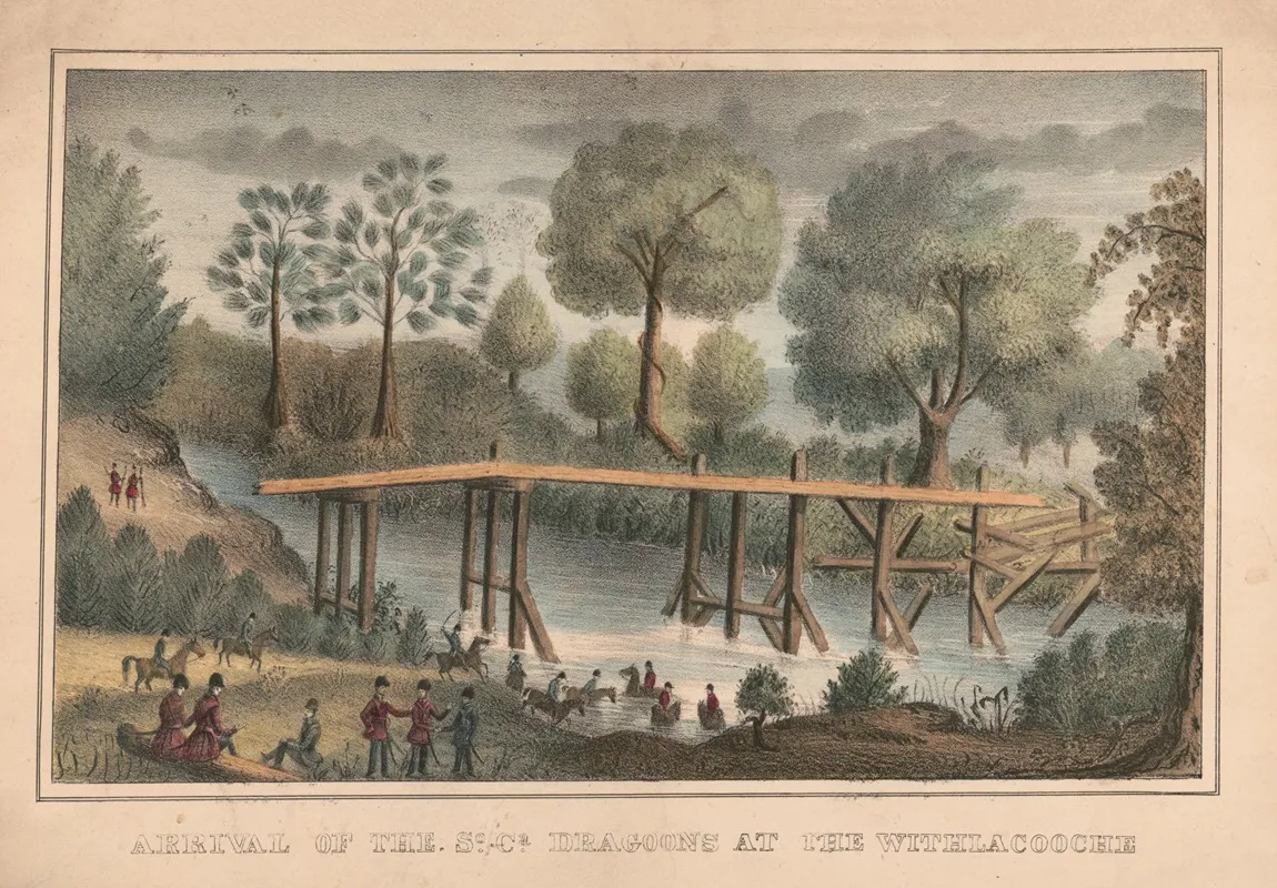 Arrival Of The South Carolina Dragoons At The Withlacooche Wall Art by T.F. Gray & James - High-Resolution Digital Print