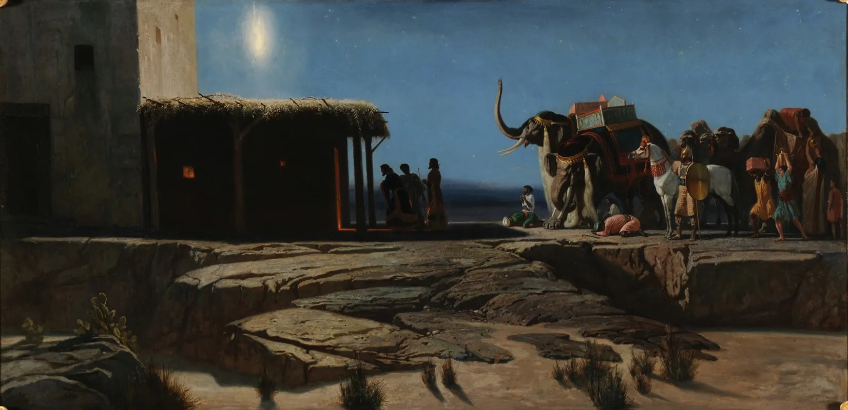 Arrivee Des Mages A Bethleem Wall Art by Octave Penguilly-L'haridon - High-Resolution Digital Print