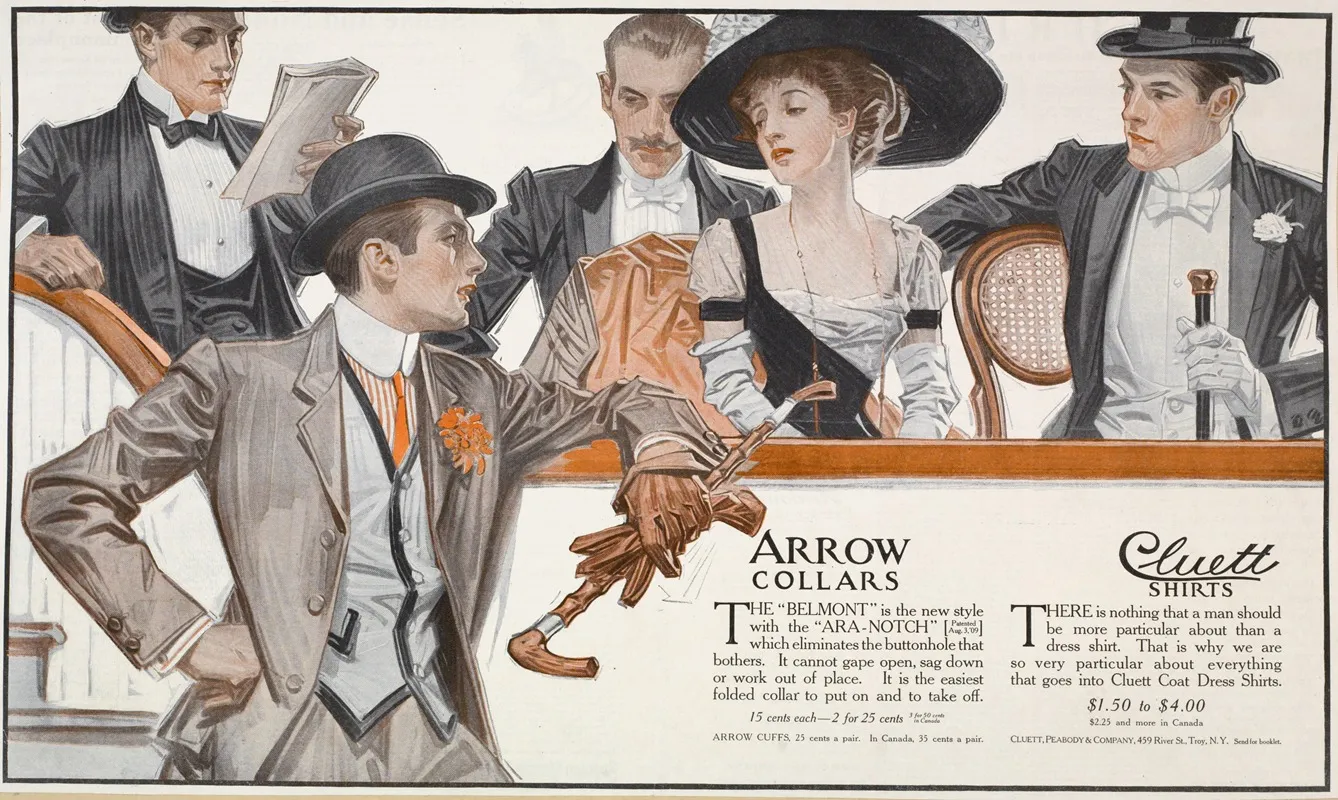 Arrow Collars Cluett Shirts Wall Art by Joseph Christian Leyendecker - High-Resolution Digital Print