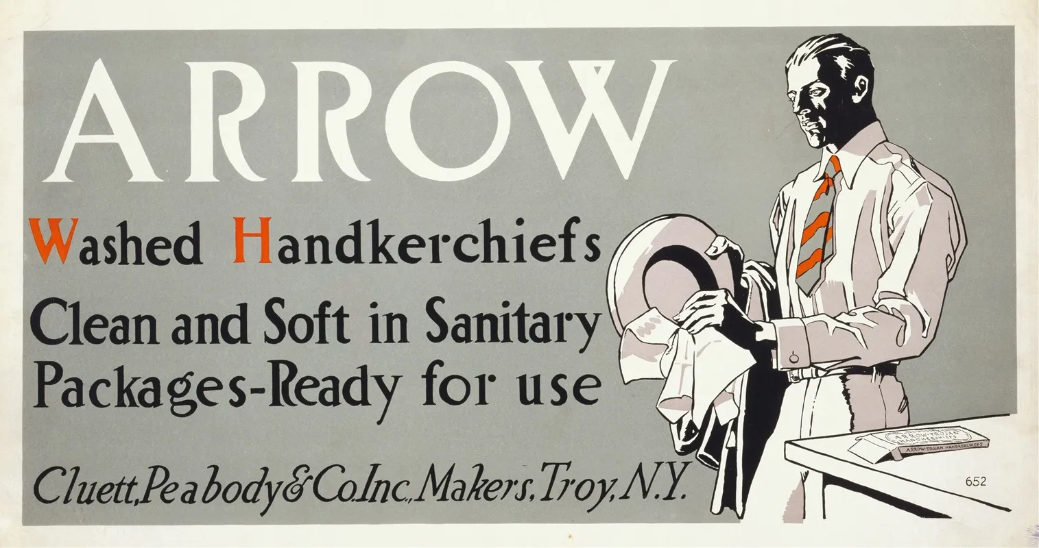 Arrow Washed Handkerchiefs Wall Art by Edward Penfield - High-Resolution Digital Print