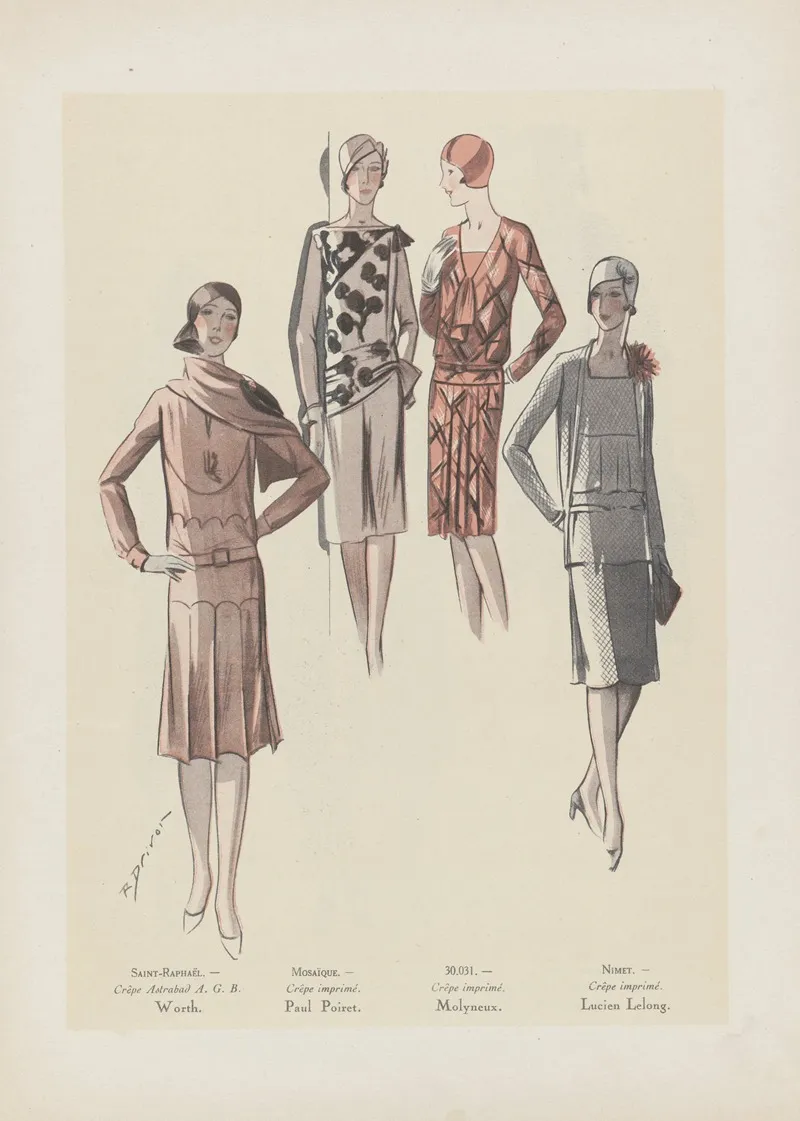 Art Gout Beaute Saint Raphael Crepe Astrabad A G B Worth Mosaique Crepe Imprime Paul Poiret 30 031 Crepe Imprime Molyneux Nimet Crepe Imprime Lucien Lelong Wall Art by R. Drivon - High-Resolution Digital Print