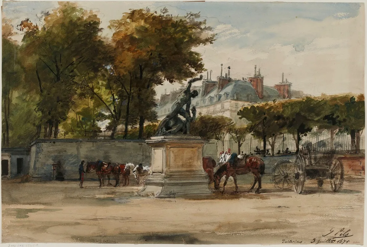 Artilleurs Aux Tuileries 9 Juillet 1871