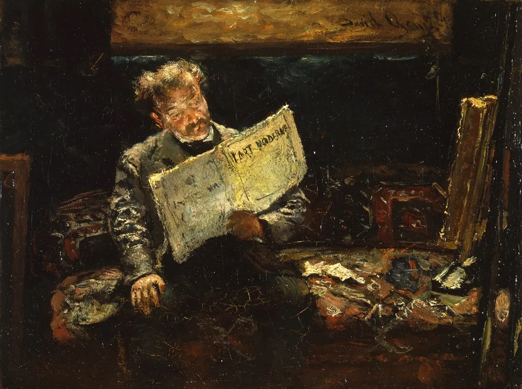 Artist In His Studio Reading L Art Moderne Wall Art by David Oyens - High-Resolution Digital Print