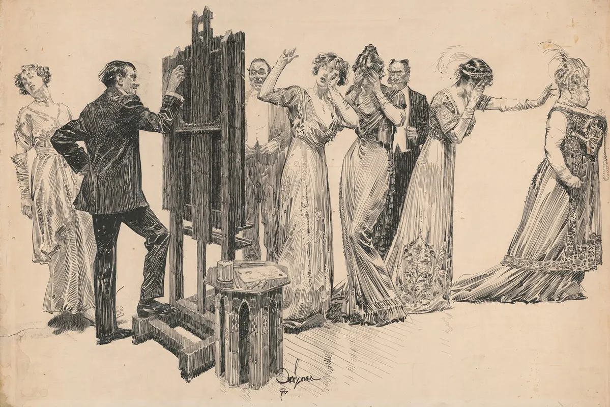 Artist Shows New Work To Mixed Reaction Wall Art by Orson Lowell - High-Resolution Digital Print