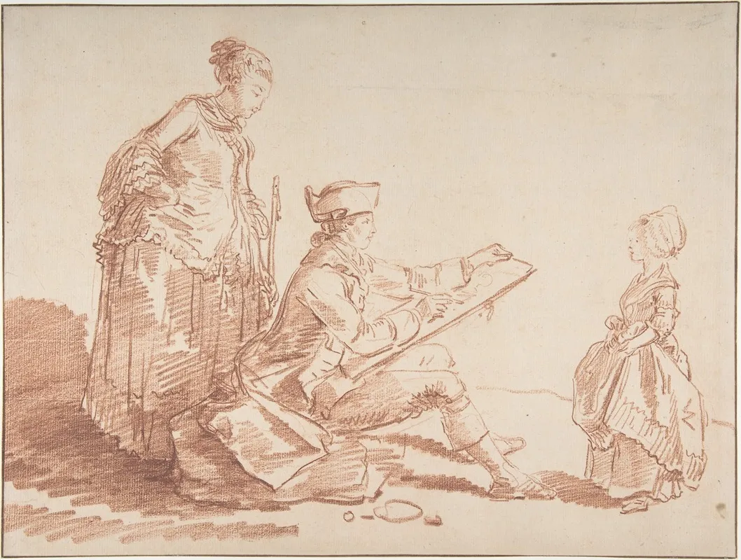 Artist Sketching A Young Girl