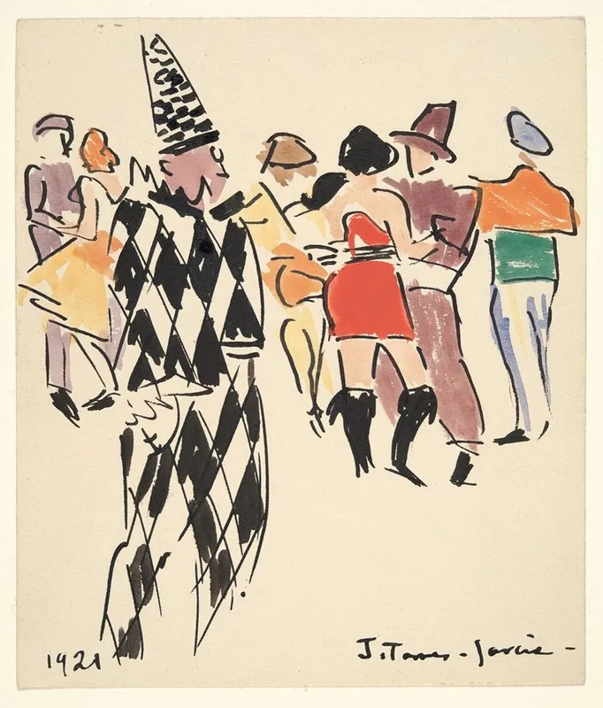 Artists Ball Harlequin And Dancers