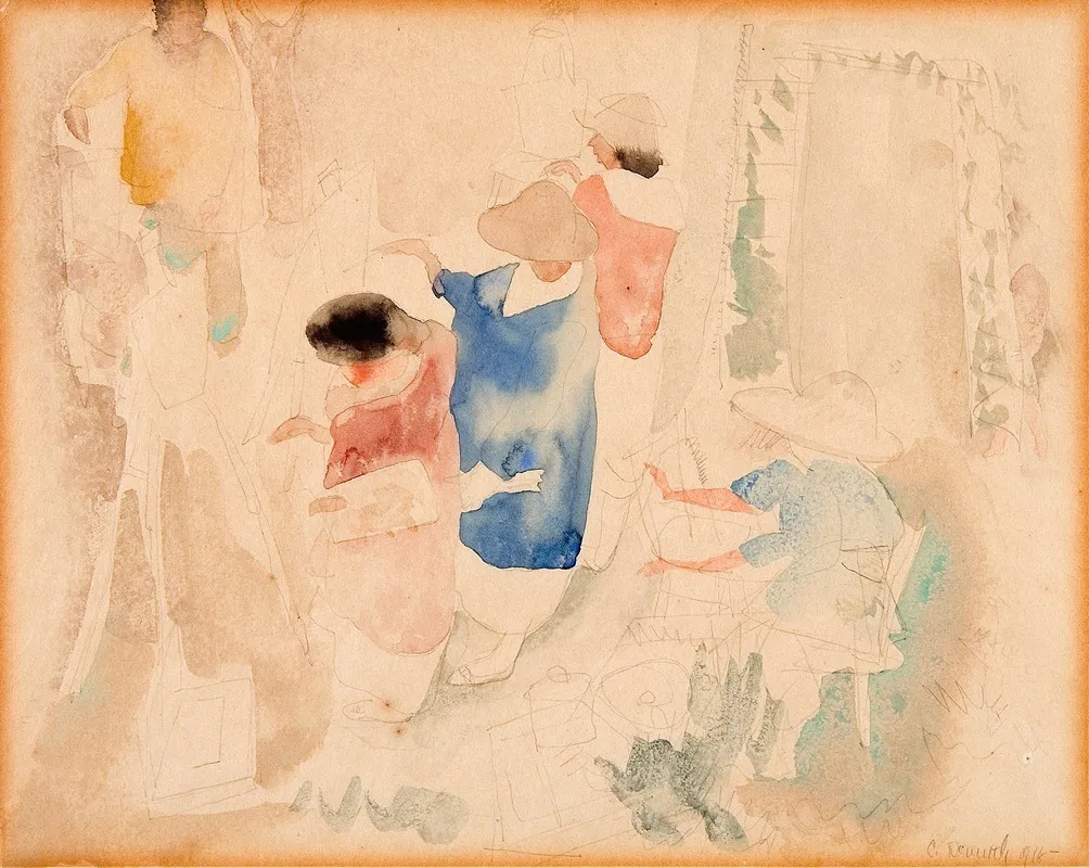 Artists Sketching Wall Art by Charles Demuth - High-Resolution Digital Print