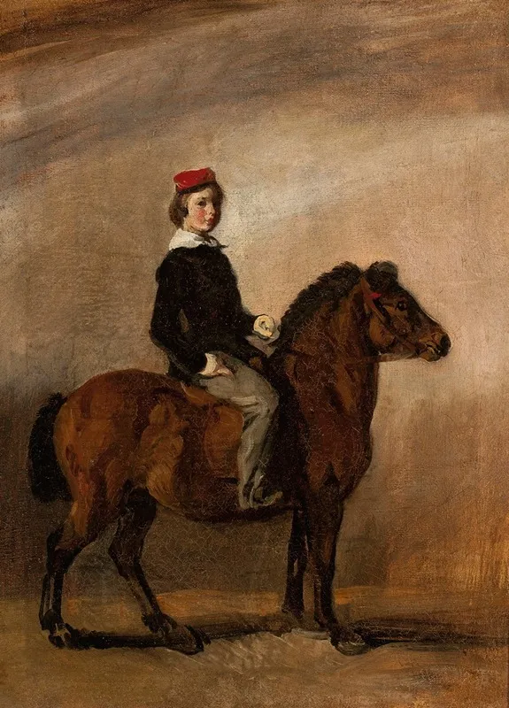 Artists Son On A Pony Wall Art by Piotr Michałowski - High-Resolution Digital Print