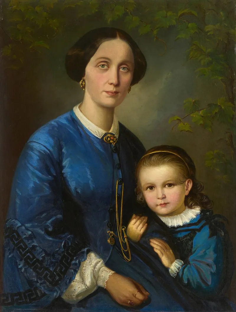 Artists Wife With Her Small Daughter Wall Art by Dominik Weber - High-Resolution Digital Print