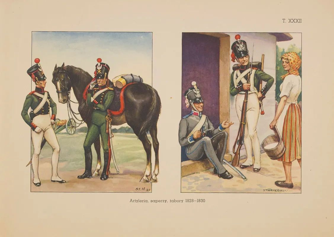Artyleria saperzy tabory 1828 1830 Wall Art by Stanisław Haykowski - High-Resolution Digital Print