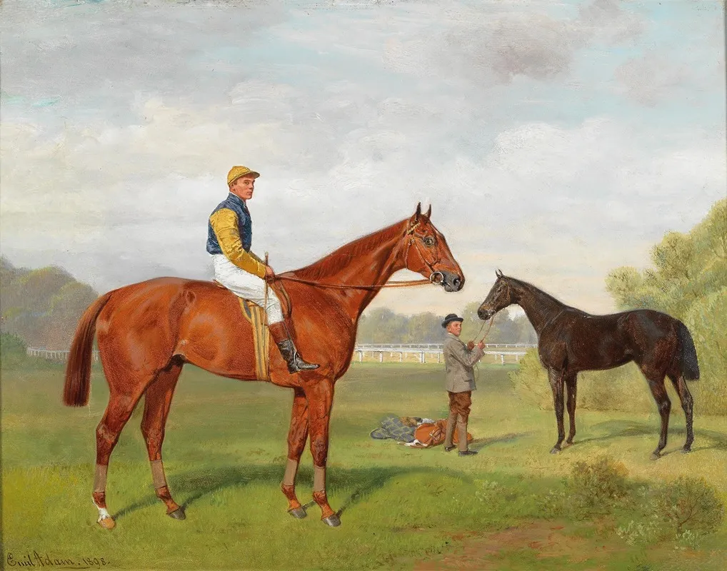 Arulo And Komamasszony From The Estate Of Baron Hermann Von Konigswarter With Jockey Robert Adams