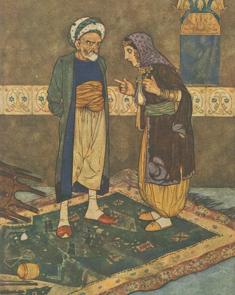 As Soon As He Came In She Began To Jeer At Him
