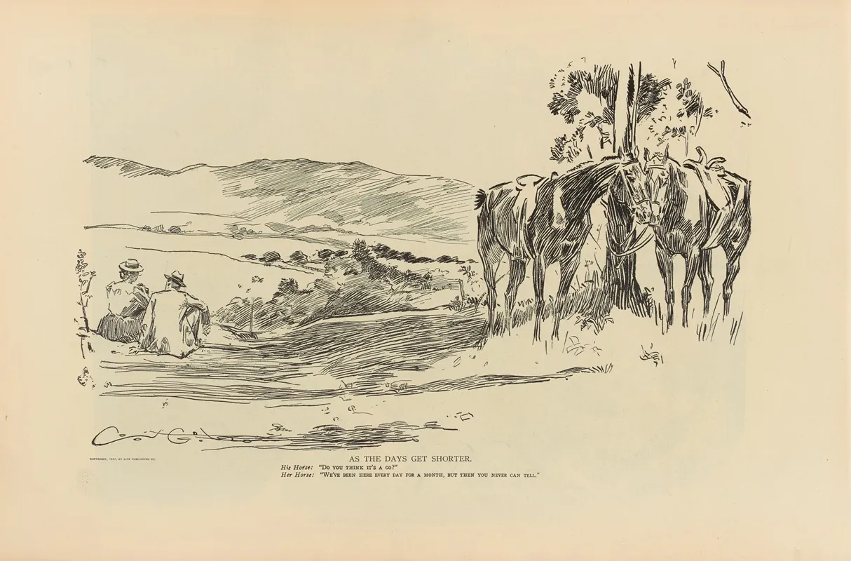 As The Days Get Shorter Wall Art by Charles Dana Gibson - High-Resolution Digital Print